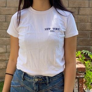 Brandy Melville New York USA white t-shirt